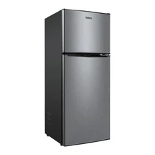 US Stock-4.6. Cu ft Two Door Mini Refrigerator with Freezer, Stainless Steel
