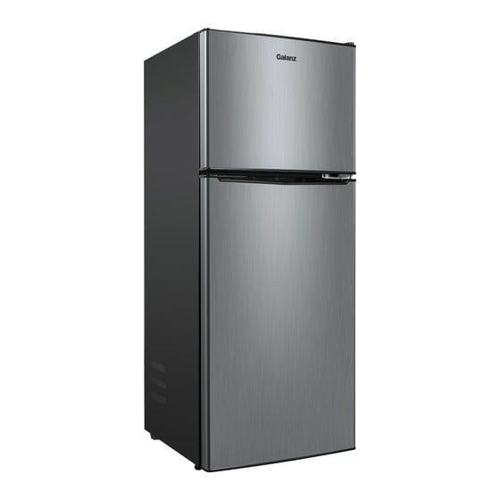 US Stock-4.6. Cu ft Two Door Mini Refrigerator with Freezer, Stainless Steel