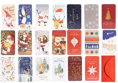 EVELAY LTD 20 Money Wallets Christmas Gift Voucher Card & Envelope Self Value Set