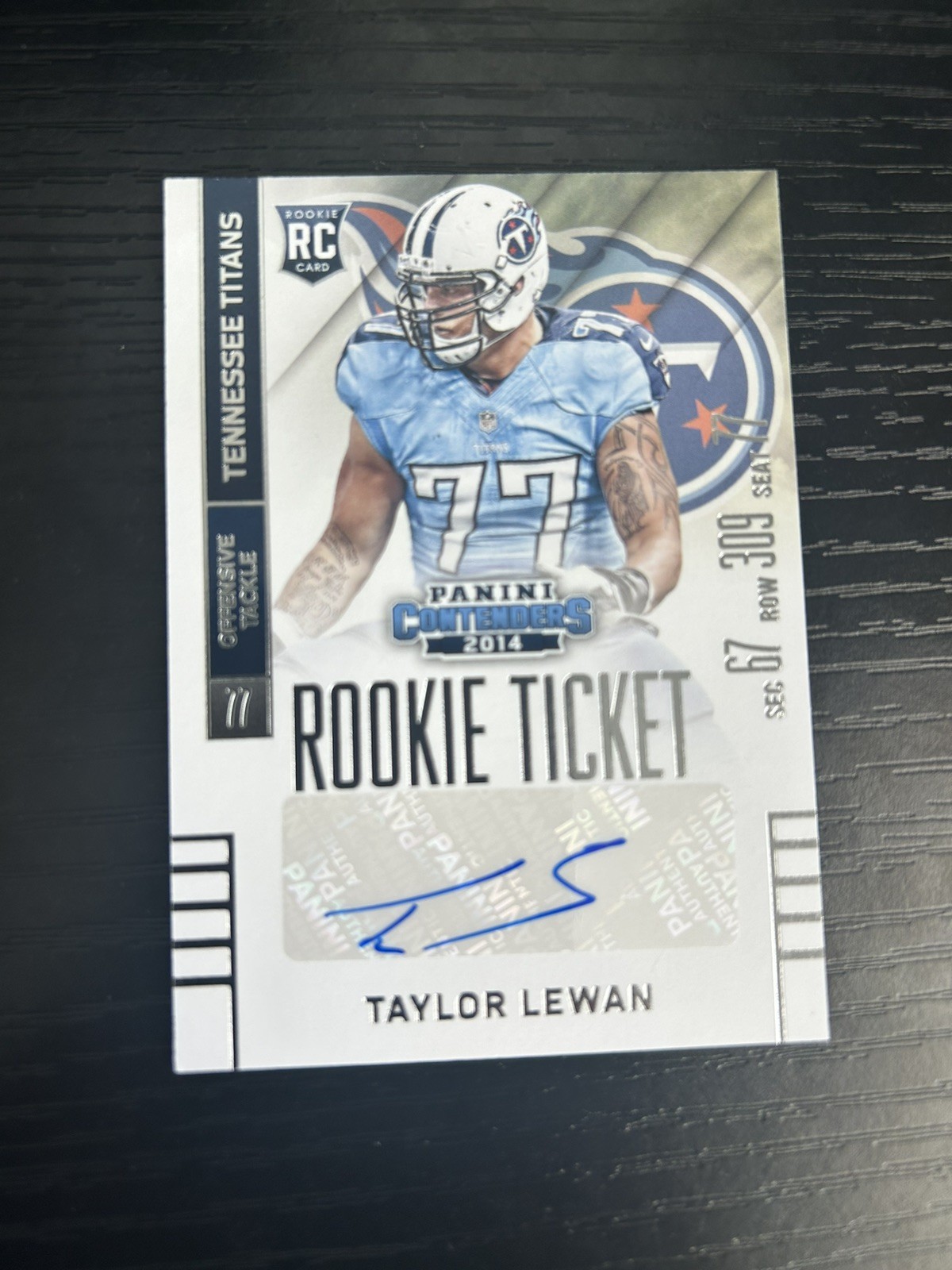 Taylor Lewan Panini Contenders #177 Autograph
