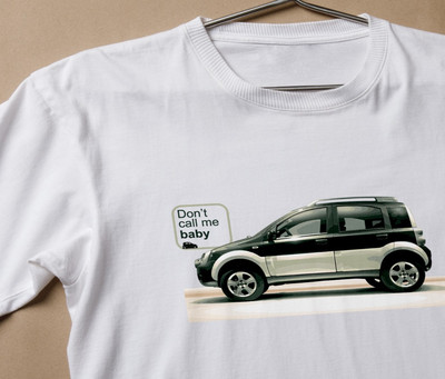 VINTAGE AUTO T-SHIRT FIAT PANDA CROSS DON'T CALL ME BABY - 2004