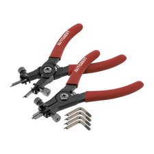 Jeu de 2 pinces circlips  intérieures et extérieures avec embouts droits et coud