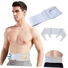 Ostomy Support Belt Adjustable Stoma Support Belt Ileostomy Grey L 36-42 in