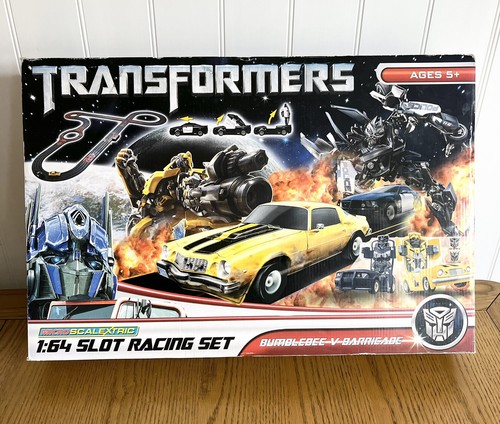 Micro Scalextric Transformers Bumblebee Vs Barricade Electric Micro Slot Racing - Picture 1 of 9