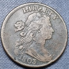 1803 Draped Bust Large Cent 1c Higher Grade VF #95819