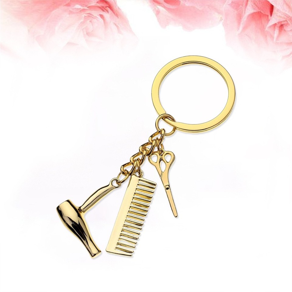 Custom 3D Effect Hairstylist Tools Acrylic Ornament With Name, Hair Dryer Scissors Combs Hanging Charm, Birthday/Christmas Gift For Hairstylist