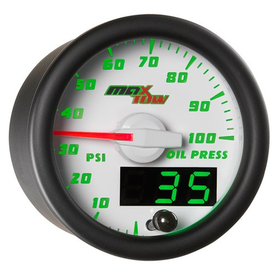 #ad 52mm White MaxTow Oil PSI Pressure Gauge Meter w Digital amp; Analog Readouts $114.99