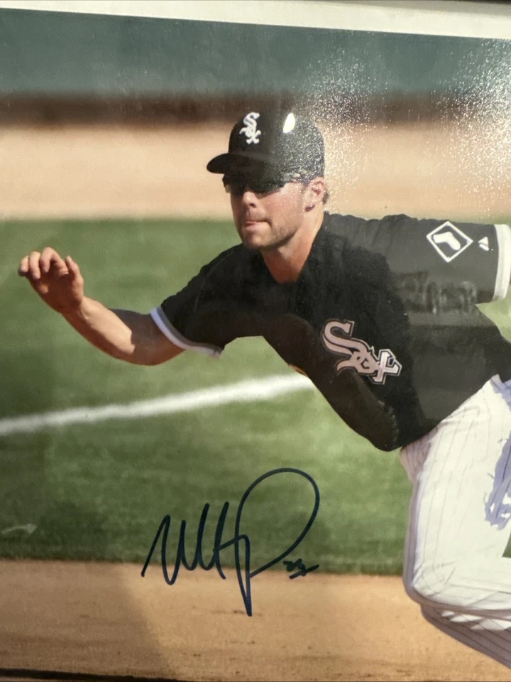 Foto firmada por Matt Davidson de los Medias Blancas de Chicago de 10 por 8 certificado de autenticidad pegatina EuC Foto 2 de 4