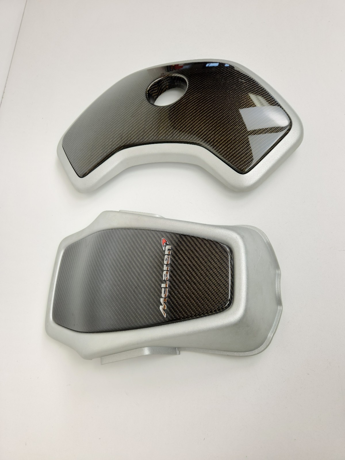 2015-2016 MCLAREN 650S SPIDER CARBON FIBER ENGINE & COOLANT COVER PANEL TRIM OEM
