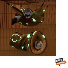 Noctilucent Luminous Hammock  Tunnel for Guinea Pigs  Small Pets - Soft Cotton