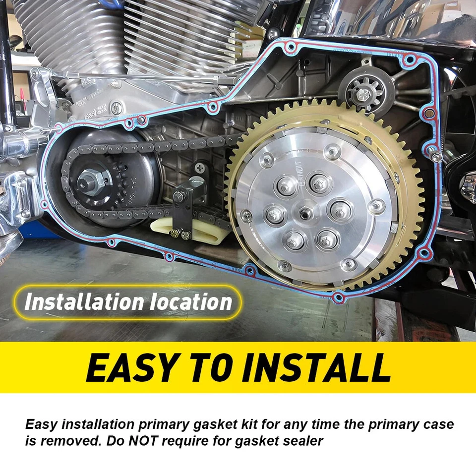 FOR HARLEY SOFTAIL DYNA MODELS 1994-2005 PRIMARY CLUTCH COVER GASKET SEAL KIT - Image 3 of 4
