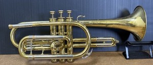 Elkhart 56C Bb Cornet Gold Lacquer 89079 W/ Hard Case & Mouthpiece