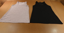 Shein XL Womens US Size 12 Black Gray Scoop Neck Tank Dress 2 Pack New