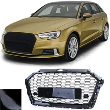 Sport Wabengrill Frontgrill Schwarz Glanz für Audi A3 8V 2016-2020 ohne ACC