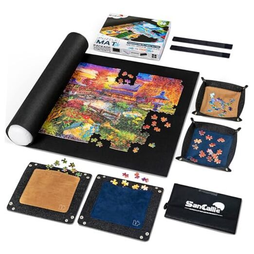 Puzzle Mat Roll Jigsaw Storage Felt Mat, Jigroll Up to 1,500 Pieces