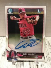 2018 Bowman Chrome 1st Chris Rodriguez Base Auto Angels RC ROOKIE Autograph C2