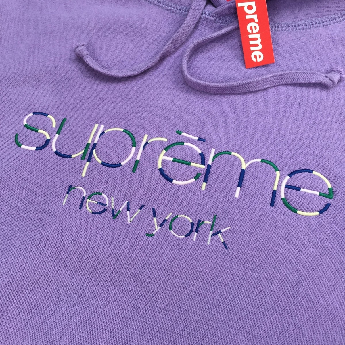 DS Supreme Dusty Lavender Purple Multicolor Classic Logo Hoodie