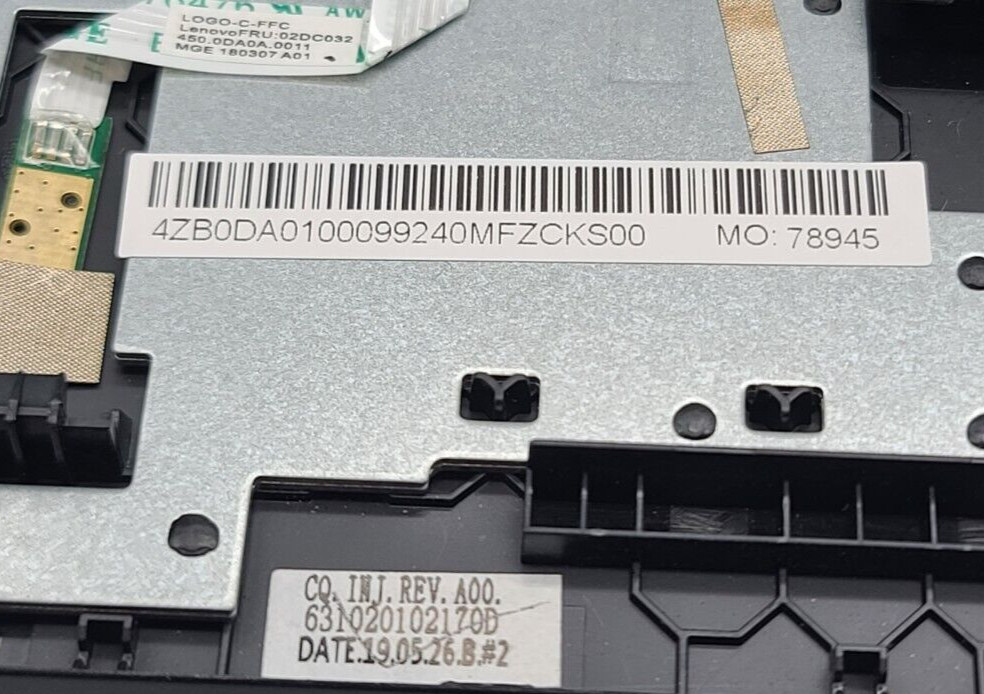 02DC097 Lenovo Yoga 11e 5th Gen Palmrest Upper Case Keyboard Bezel With LED