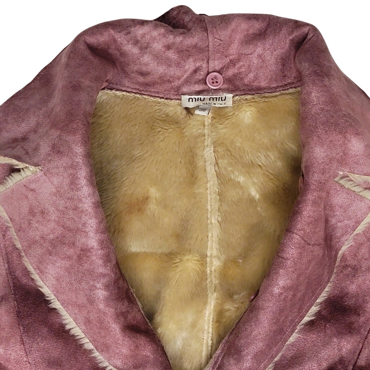 ジャケット・アウター 05aw miumiu mohair Chesterfield coat 00s Miu Miu Shearling Coat Women's Size XS Pink Vintage Overcoat | eBay
