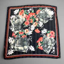 Vintage Specialty House Satin Scarf Multicolor Floral Made in Italy Luxury 35x36