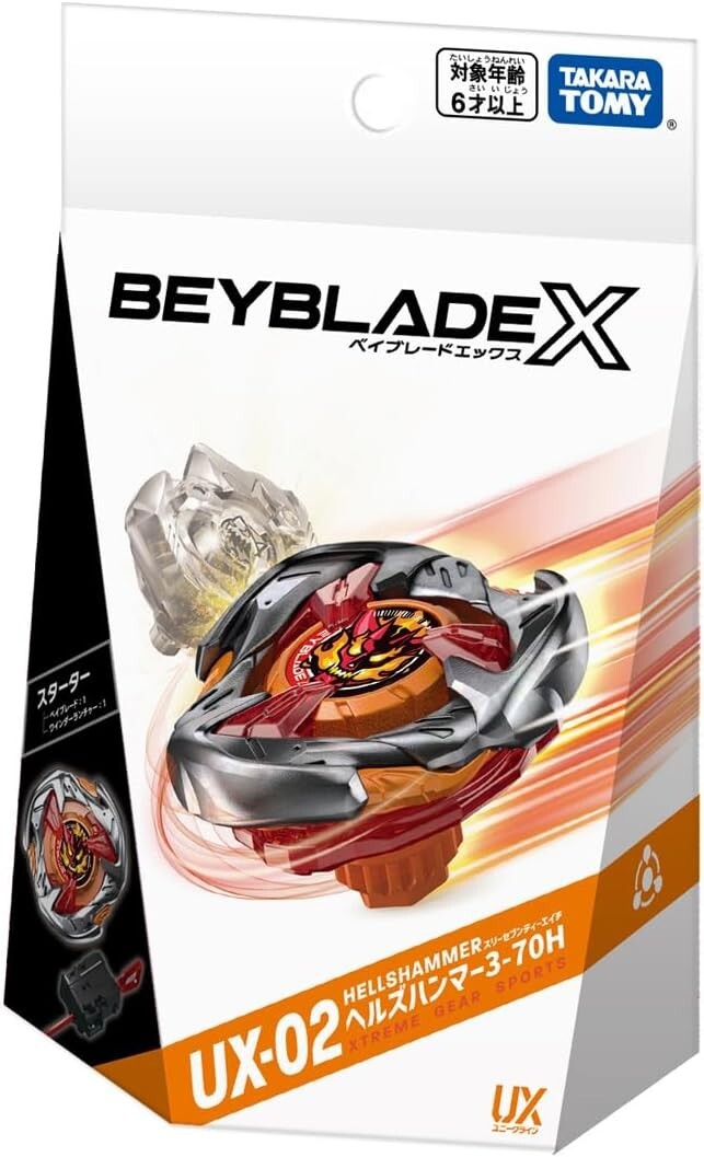 TAKARA TOMY BEYBLADE X UX-02 STARTER HELL'S HAMMER 3-70H PRE-04