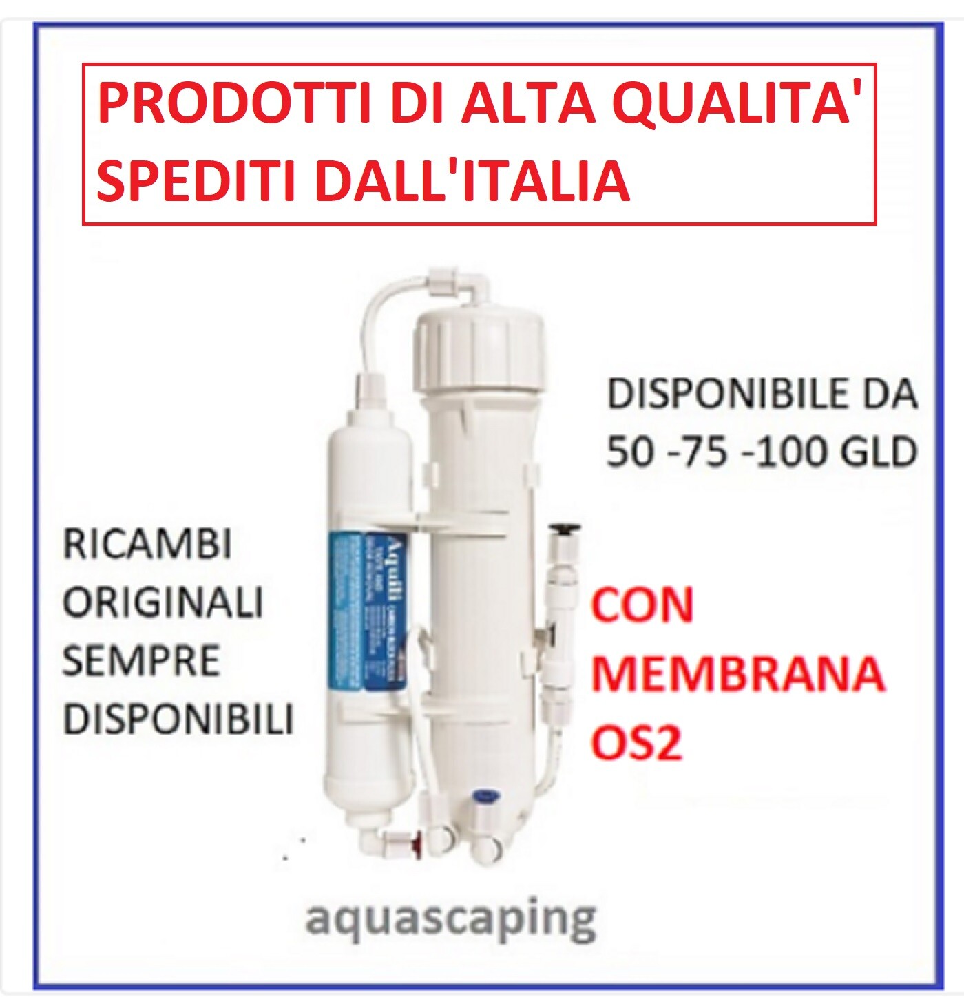 ROBasic Aquili Membrana OS2  osmosi inversa acquario depurazione acqua - 50 GLD