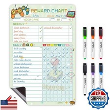 JJPRO Magnetic Dry Erase Chore Chart for Fridge-Used for Kids Behavior-Reward