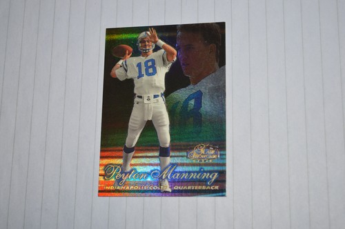1998 FLEER SHOWCASE SHOWSTOPPER SP PEYTON MANNING ROOKIE REFRACTOR - Afbeelding 1 van 6