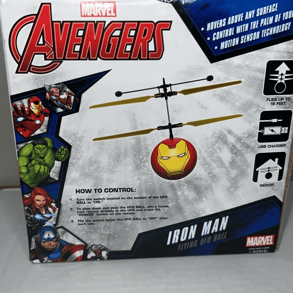 Marvel IRON MAN Flying UFO Ball Helicopter Marvel Avengers NEW! eBay