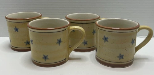 HARTSTONE Pottery Mugs-Handpainted & Made in the USA-Set of 4