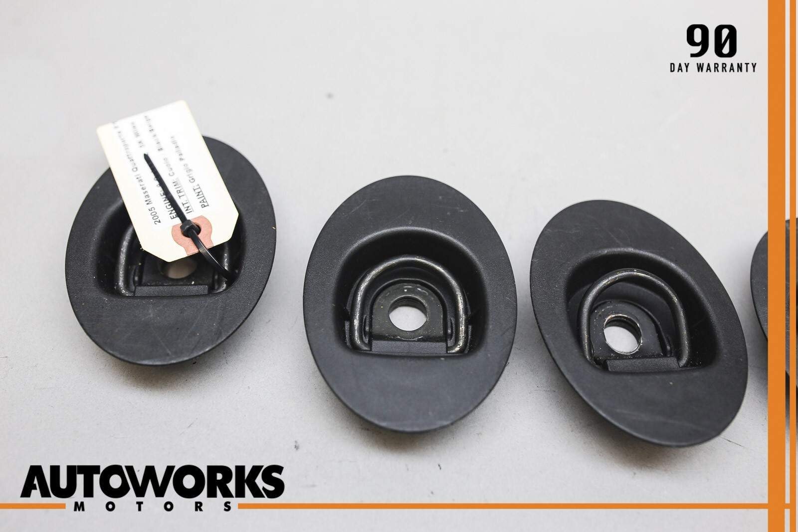 03-13 Maserati Quattroporte M139 Trunk Carpet Tie Down Hook Plate Set of 4 OEM