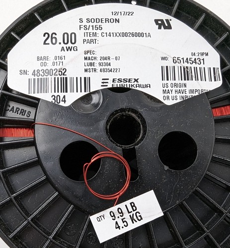 Essex Magnet Wire C141XX00260001A Red 26AWG Soderon FS/155 9.9lbs NEW - Picture 5 of 5