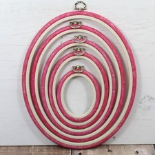 Nurge Embroidery Flexi Hoop Cross Stitch Oval Display Pink in 5 Sizes
