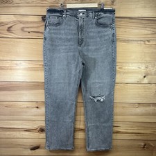 LOFT 90s High Rise Straight Jeans Size 18 34 Tall NWT Gray Ankle Length NWT B175