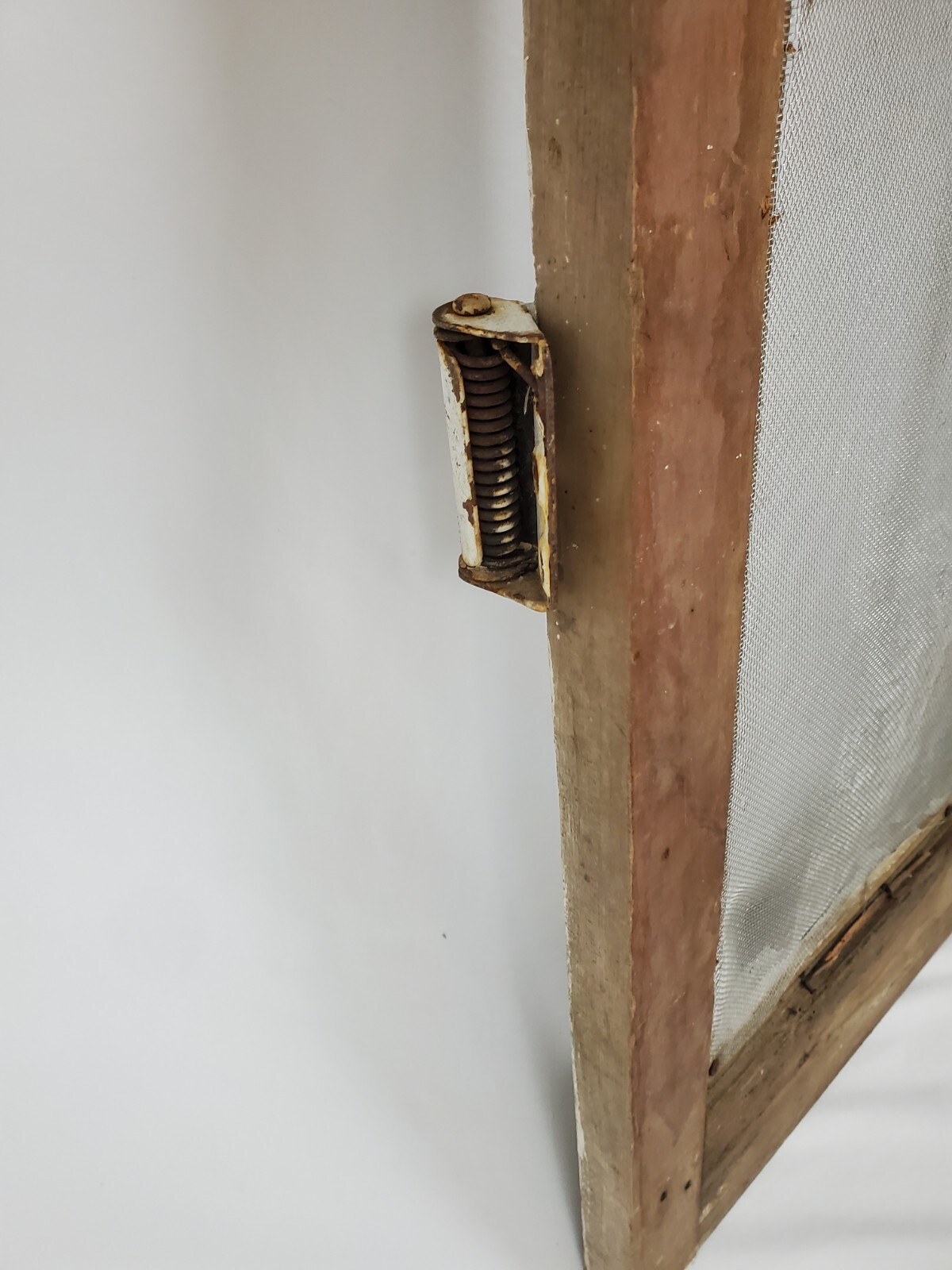 Antique Wooden Screen Door Gingerbread Spindles Old Paint With Hinges