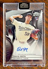 David Festa RC 2025 Topps Chrome Black Auto Encased Minnesota Twins