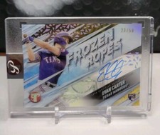 2024 Topps Pristine Evan Carter Rookie Frozen Ropes GOLD Auto /50 Rangers
