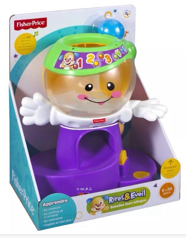 Baballe Gum Bilingue Fisher Price Jouet Éveil Bébé 6 Mois et Plus