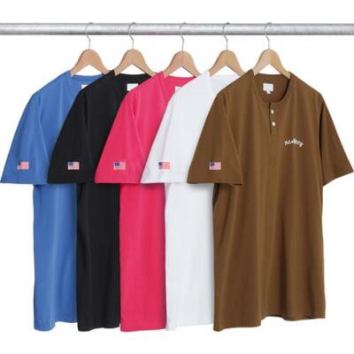 Supreme Playboy S/S Henley Top Black Pale Royal S/S 17 | eBay