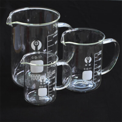 2-Pack 2000ml Low Form Glass Beakers - Borosilicate 3.3 - Marienfeld Superior (Germany)