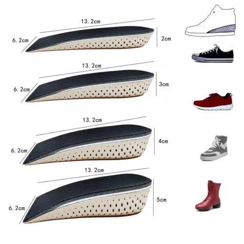Height Increase Insoles Men Women Invisible Heel Lift Taller Shoe Inserts 2 Pads - Picture 3 of 10