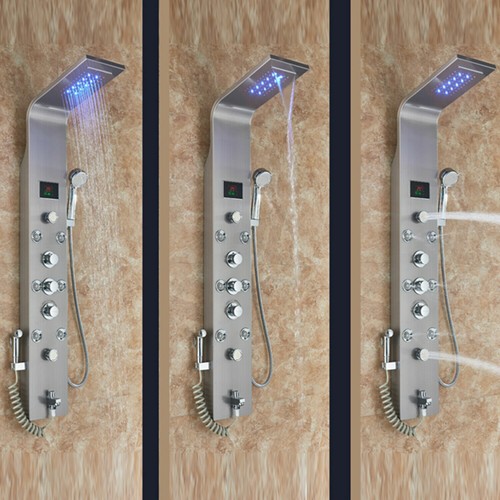 Pannello colonna doccia idromassaggio inox pioggia cascate led soffione doccia - Foto 129 di 250