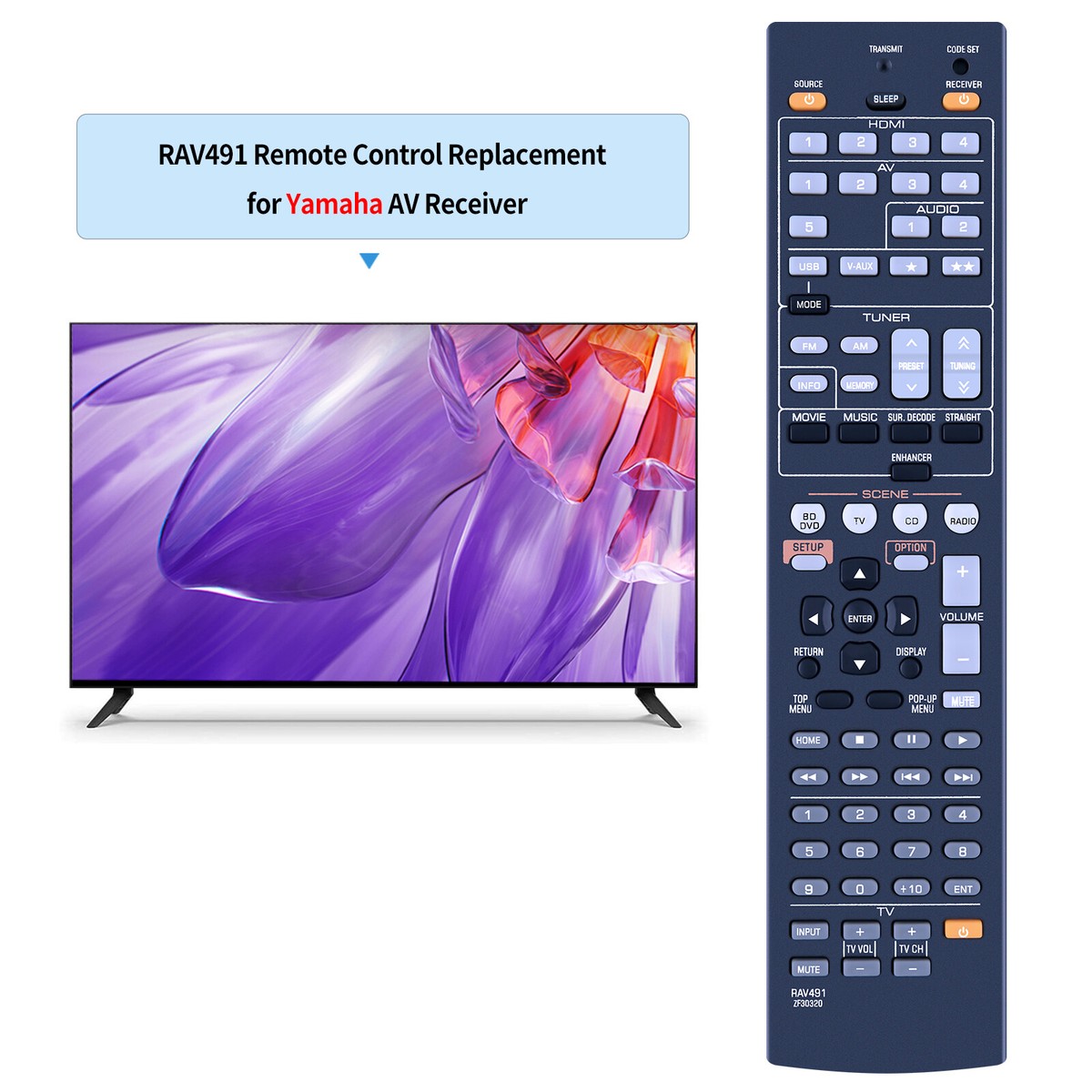 RAV491 ZF30320 Remote Control For Yamaha AV Receiver HTR-4066 YHT