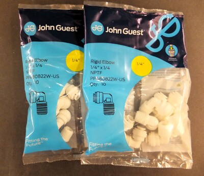 JOHN GUEST PP480822W RIGID ELBOWS 1/4''x1/4'NPT ( 2 BAGS )