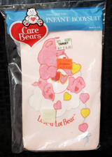 Vintage 80s Care Bears Bodysuit 6 9 month Baby Love-A-Lot-Bear Infant Pink NEW