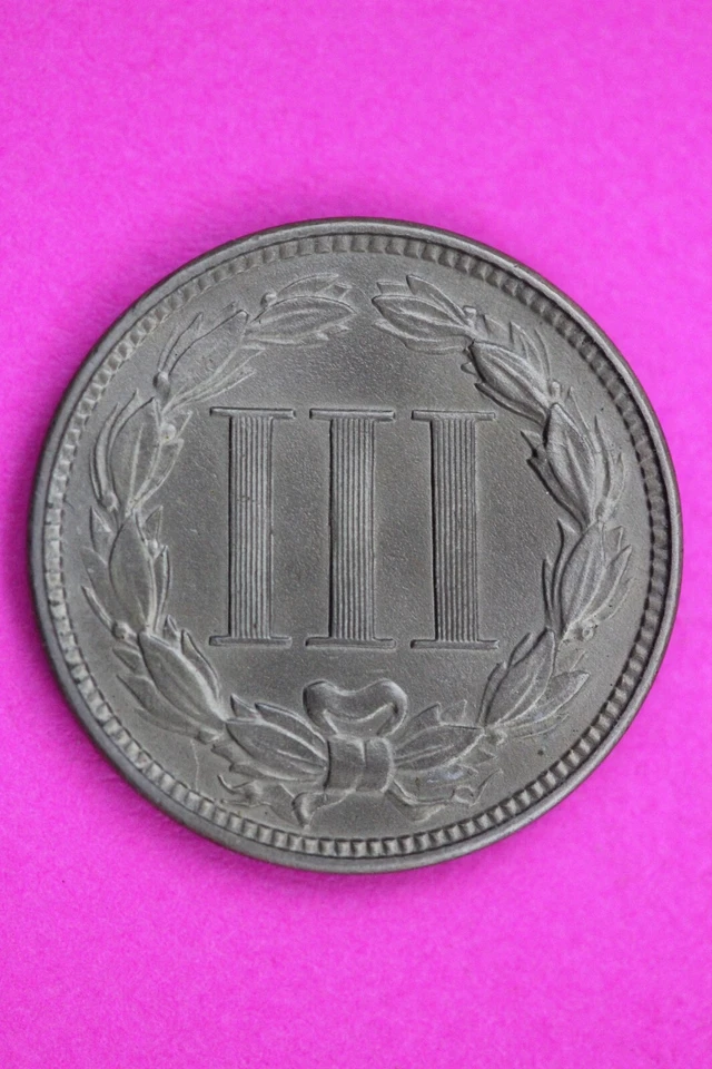 High Grade 1868 Three 3 Cent Nickel Coin Guaranteed Authentic & Genuine 1084 - Image 2 of 3