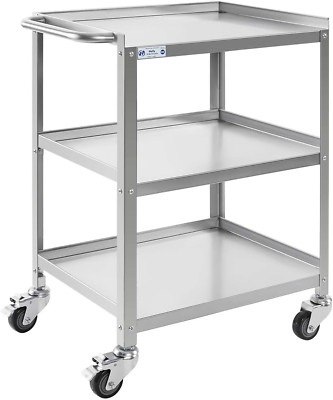 Carro utilitario de acero inoxidable de 3 niveles, NSF, para uso comercial, resi