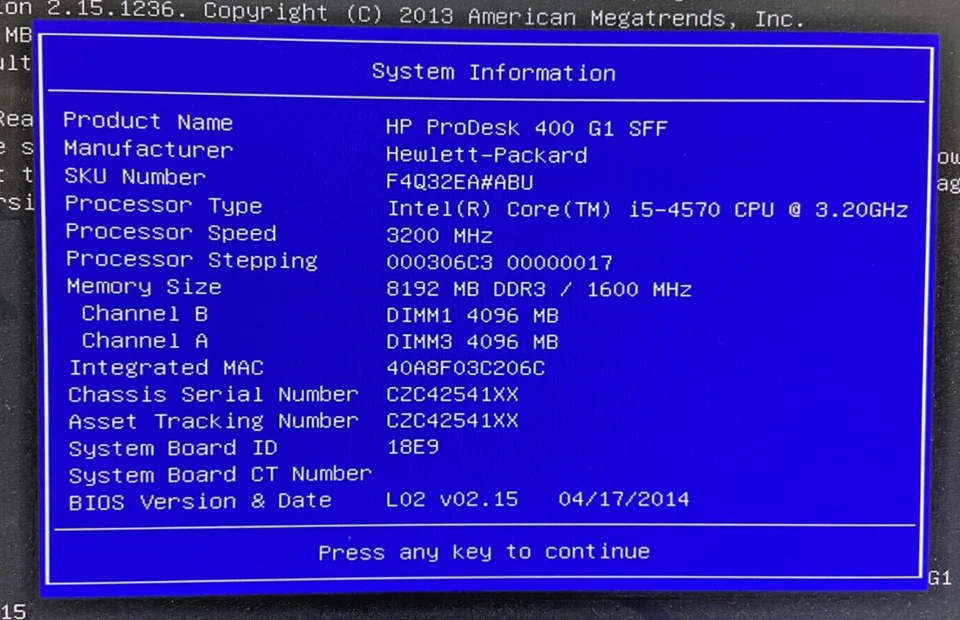 HP ProDesk 400 G1 SFF - i5-4570 3.20GHz - 8GB RAM - 256GB SSD (OFFERS OK) - Image 2 of 4