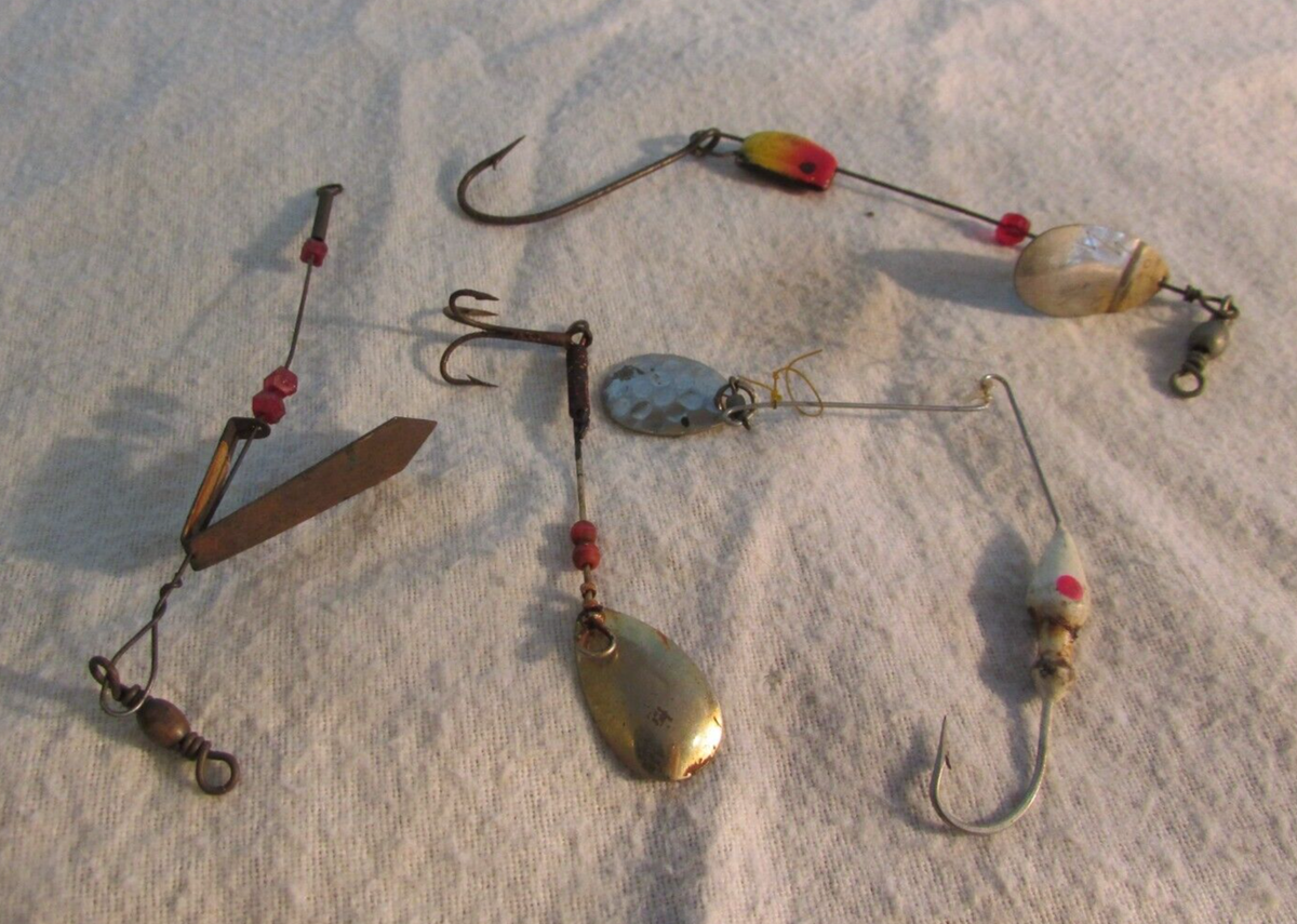 Lot De 4 Cuillères De Pêche Vintage Métal South Bend – Leurres Originaux