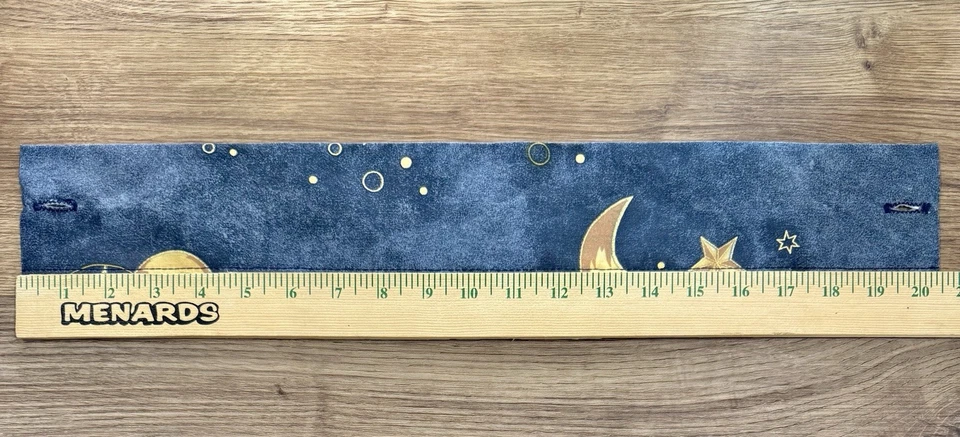 Cortina de Ducha Celestial Y2K Vintage Años 90 Sol Luna Estrella Corbatas Oro Cobalto Foto 4 de 4